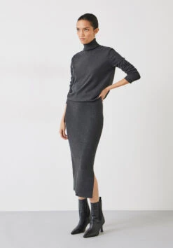 Harper Roll Neck Midi Dress