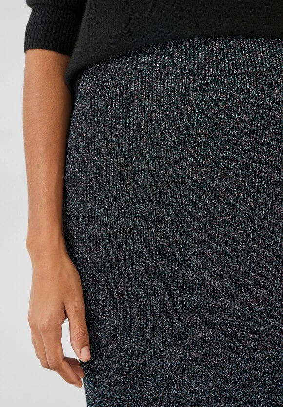 Metallic Ribbed Midi Skirt 4 Metallic Ribbed Midi Skirt - Image 4