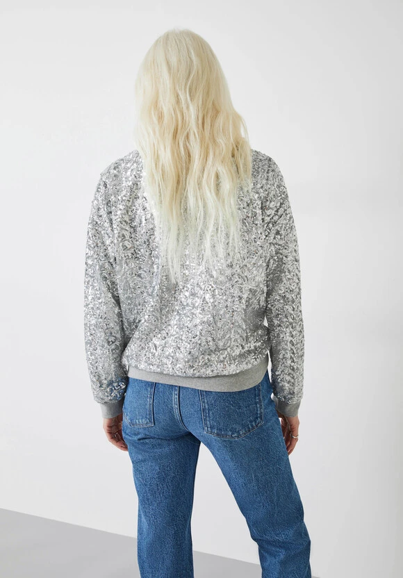 Silver Sequin Sweatshirt 3 Silver Sequin Sweatshirt - Image 3