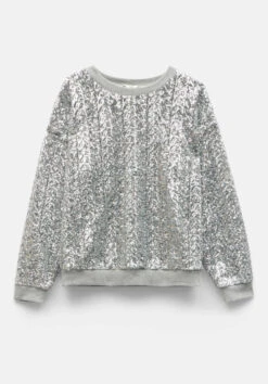 Silver Sequin Sweatshirt 18 Silver Sequin Sweatshirt -Clothing Store 008708 3142 07 7