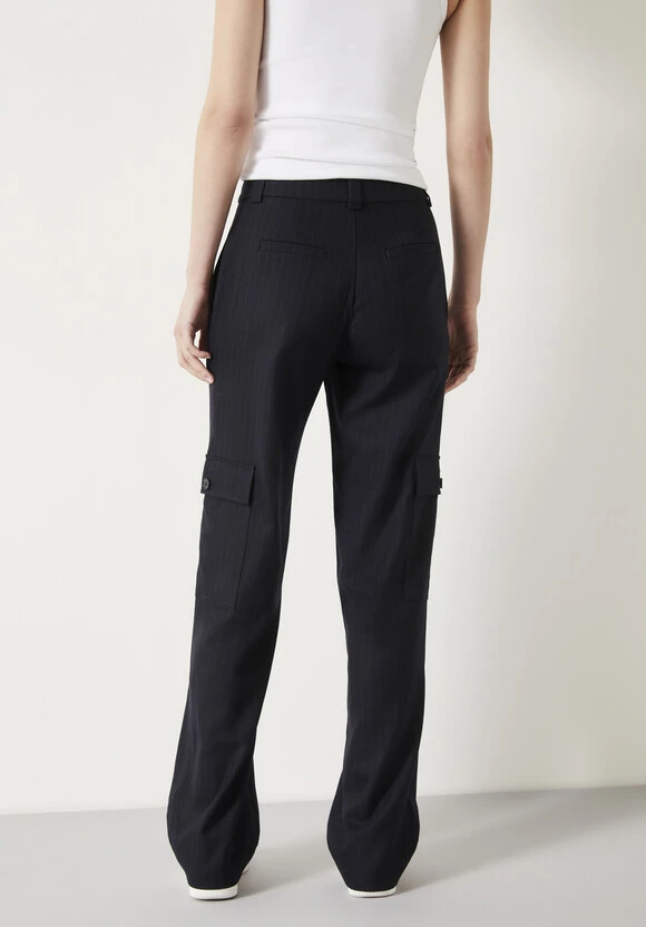 Courtney Cargo Pinstripe Wool Blend Trousers 3 Courtney Cargo Pinstripe Wool Blend Trousers - Image 3