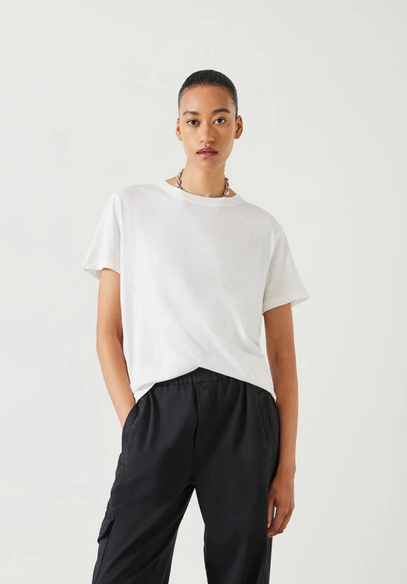 Hattie Cotton Slub Crew Neck T-Shirt 1 Hattie Cotton Slub Crew Neck T-Shirt