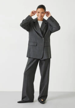 Carla Tailored Wide Leg Wool Blend Trousers