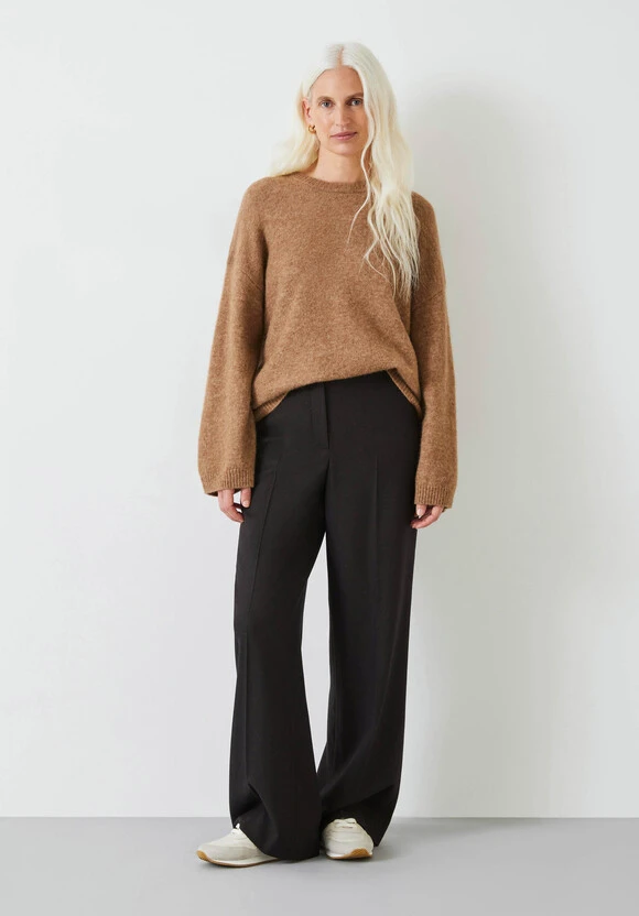 Emily Wide Leg Wool Blend Trousers 1 Emily Wide Leg Wool Blend Trousers