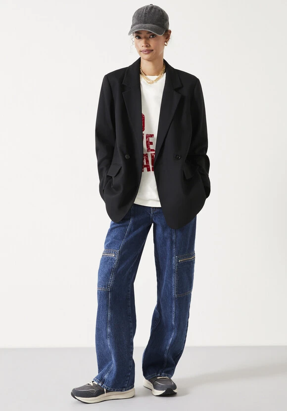 Double Breasted Wool Blend Blazer 2 Double Breasted Wool Blend Blazer - Image 2