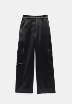 Katy Satin Wide Cargo Trousers -Clothing Store 009689 0456 07