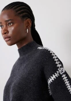 Celine Contrast Stitch Wool Blend Jumper -Clothing Store 009717 2806 04