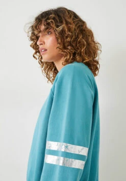 Metallic Stripe Relaxed Sweatshirt -Clothing Store 009771 1812 04