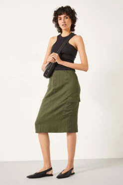 Amba Knee Length Cargo Skirt