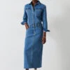 Tate Denim Maxi Shirt Dress