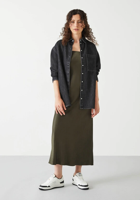 Deanna Washed Black Denim Overshirt 1 Deanna Washed Black Denim Overshirt