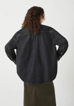Deanna Washed Black Denim Overshirt 16 Deanna Washed Black Denim Overshirt -Clothing Store 010572 2826 03