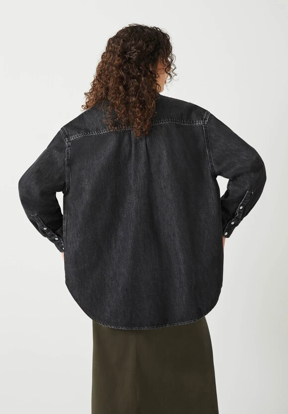 Deanna Washed Black Denim Overshirt 3 Deanna Washed Black Denim Overshirt - Image 3