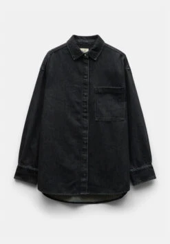 Deanna Washed Black Denim Overshirt 18 Deanna Washed Black Denim Overshirt -Clothing Store 010572 2826 07 5