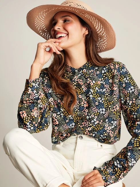 Joules Blue Kalina Concealed Placket Shirt 4 Joules Blue Kalina Concealed Placket Shirt - Image 4