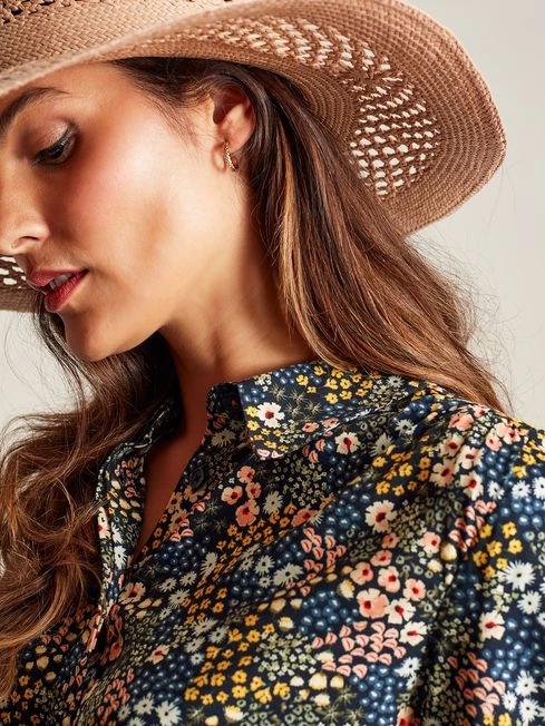 Joules Blue Kalina Concealed Placket Shirt 5 Joules Blue Kalina Concealed Placket Shirt - Image 5