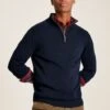 Navy Quarter Zip Knitted Jumper