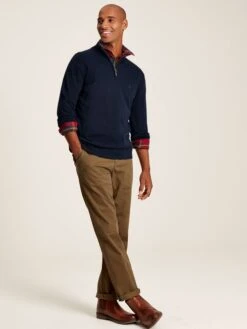 Navy Quarter Zip Knitted Jumper -Clothing Store 123631s3