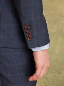 Navy/Rust Wool Slim Fit Suit: Jacket 11 Navy/Rust Wool Slim Fit Suit: Jacket -Clothing Store 132 701s5