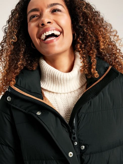 Black Showerproof Feather Down Long Coat 4 Black Showerproof Feather Down Long Coat - Image 4