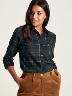 New Arrival 5 Green Check Brushed Shirt