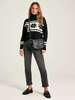 Black/Cream Snowflake Jumper -Clothing Store 157397s3