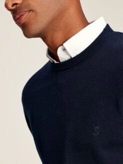 Navy Crew Neck Knitted Jumper -Clothing Store 159877s5