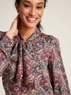 Pink Tie Neck Blouse -Clothing Store 198764s5