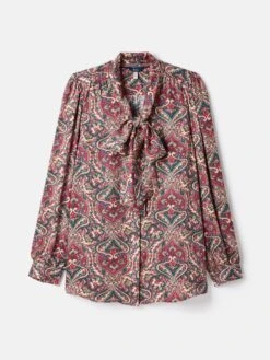 Pink Tie Neck Blouse -Clothing Store 198764s6