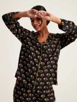 Black Floral Pyjama Set -Clothing Store 208885s3