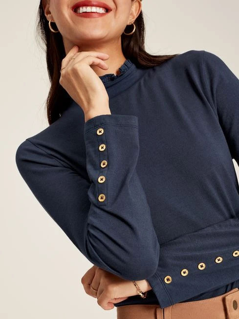 Navy Roll Neck Top 4 Navy Roll Neck Top - Image 4