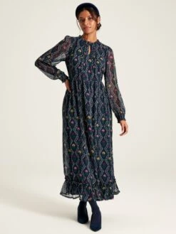 Navy Floral Georgette Dress -Clothing Store 232512s3