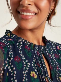 Navy Floral Georgette Dress -Clothing Store 232512s4