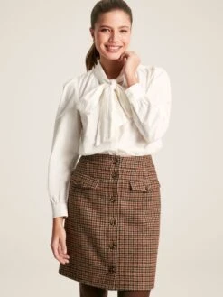 White Tie Neck Blouse