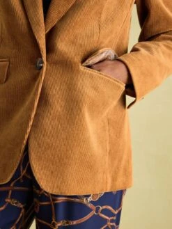 Tan Brown Cord Blazer -Clothing Store 308249s4