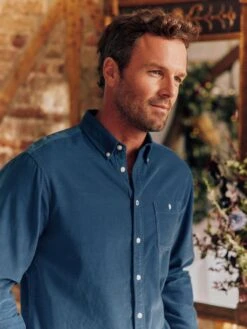 Miller Blue Classic Fit Cord Shirt