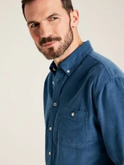 Miller Blue Classic Fit Cord Shirt -Clothing Store 317 303s5