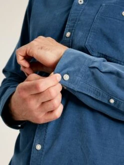 Miller Blue Classic Fit Cord Shirt -Clothing Store 317 303s6