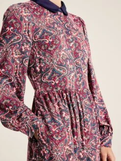 Navy Blue Printed Shirt Dress 11 Navy Blue Printed Shirt Dress -Clothing Store 326237s6