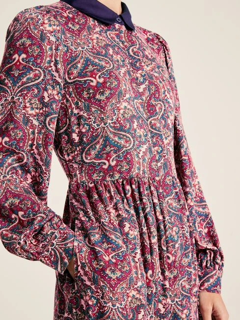 Navy Blue Printed Shirt Dress 6 Navy Blue Printed Shirt Dress - Image 6