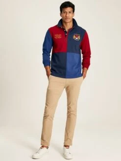 Blue Rugby Shirt With Badges -Clothing Store 341269s5