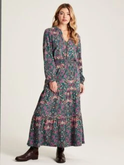 Blue Frill Neck Dress 11 Blue Frill Neck Dress -Clothing Store 350585s3