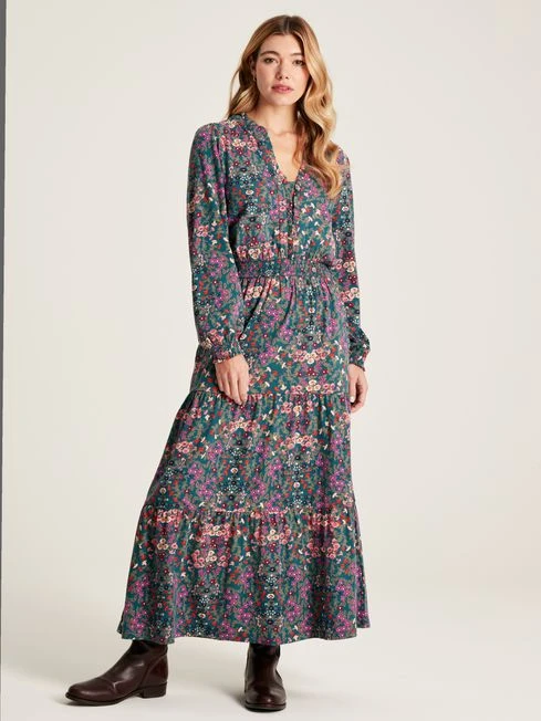 Blue Frill Neck Dress 3 Blue Frill Neck Dress - Image 3