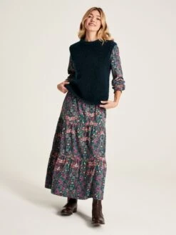 Blue Frill Neck Dress 13 Blue Frill Neck Dress -Clothing Store 350585s5