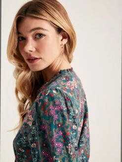 Blue Frill Neck Dress 17 Blue Frill Neck Dress -Clothing Store 350585s9