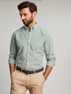 Joules Green Goodridge Long Sleeve Classic Fit Poplin Shirt