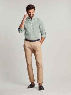 Joules Green Goodridge Long Sleeve Classic Fit Poplin Shirt -Clothing Store 378172s3