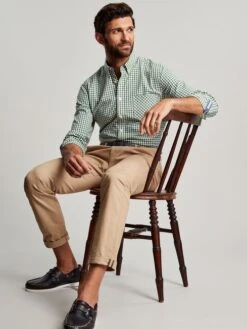 Joules Green Goodridge Long Sleeve Classic Fit Poplin Shirt -Clothing Store 378172s4