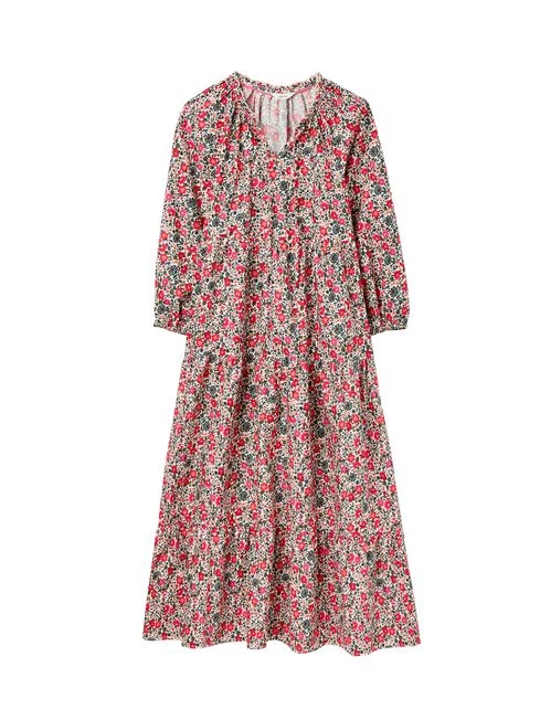 Joules White Melody Tiered Scallop Frill Neck Dress 7 Joules White Melody Tiered Scallop Frill Neck Dress - Image 7