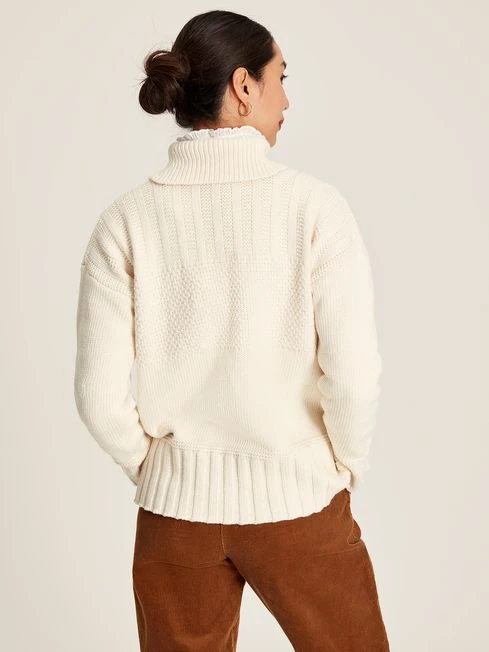 Cream Roll Neck Jumper 2 Cream Roll Neck Jumper - Image 2